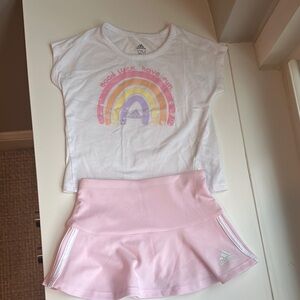 Adidas Baby Pink Matching Skort Set